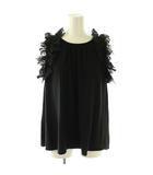 ルルウィルビー Loulou Willoughby 25SS アームレースプルオーバー ニット カットソー レース 2 黒 /CX ■OS