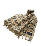 バーバリー BURBERRY マフラー ストール ノバチェック ウール 茶色 ブラウン 黒 ブラック 赤 レッド チェック柄 フリンジ /RI ■OS