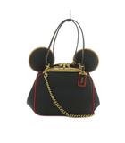 コーチ COACH × KEITH HARING × DISNEY MICKEY MOUSE 2WAY ハンドバッグ ショルダーバッグ がま口 黒 赤 4720 /MI ■OS