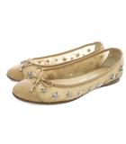 ジミーチュウ JIMMY CHOO スタースタッズ レース フラットバレエシューズ 35.5 ベージュ /SR