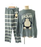 ジェラートピケオム GELATO PIQUE HOMME セットアップ ポケモンスリープ ベビモコジャガードプルオーバー パンツ ルームウエア ボーダー M スモークブルー PMNT234998 /CX ■OS