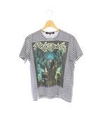 ジュンヤワタナベ JUNYA WATANABE コムデギャルソン AD2018 JC-T010 STRIKEBACK プリント ボーダーTシャツ カットソー M ネイビー ホワイト マルチカラー /ES ■OS