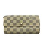 ルイヴィトン LOUIS VUITTON ダミエ アズール ポルトフォイユサラ 長財布 ベージュ /SS ■OS ■OH