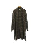 ハロータウンストアーズ HARROW TOWN STORES HTS チェックシャツワンピース リネン混 46 グレー マルチカラー /ES ■OS