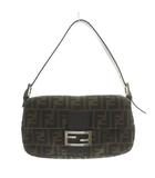 フェンディ FENDI ズッカ柄 マンマバケット ワンショルダーバッグ キャンバス レザー インターロッキング ロゴ 茶 ブラウン 26424 /BB ■OH