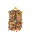レリアン Leilian 花柄 ベスト ジレ Vネック 9 マルチカラー /DF ■OS