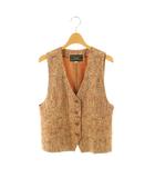 レリアン Leilian ジャガード ベスト ジレ 9 キャメル /DF ■OS