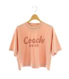 コーチ COACH ロゴTシャツ カットソー 半袖 コットン S ピンク CP778 /NR ■OS