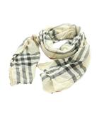 バーバリー BURBERRY ストール チェック柄 ウール シルク混 アイボリー 黒 赤 /MI ■OS