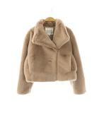 ジップショートコートジャケット フェイクファー 36 モカ /ES ■OS