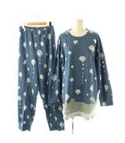 ツモリチサト スリープ tsumori chisato SLEEP キノコ柄 パジャマ セットアップ パンツ 長袖 LL ネイビー グレー /CX ■OS