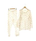 ツモリチサト スリープ tsumori chisato SLEEP 指輪柄 パジャマ セットアップ 上下 長袖 コットン LL 白 マルチカラー /CX ■OS