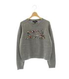 マークジェイコブス MARC JACOBS 25年 ビジューロゴニット セーター プルオーバー 羊毛 S グレー /CX ■OS