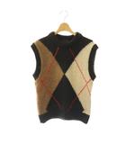ザラ ZARA クルーネックアーガイルベスト アルパカ混 S マルチカラー ブラウン ノースリーブ /OK ■OS