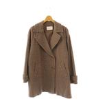 チェスターコート ウール M ブラウン チェック柄 ダブルブレスト 長袖 /OK ■OS