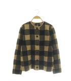 イエナ IENA sese チェックジャガードクルーカーディガン ニット 38 ベージュ ブラック /CX ■OS