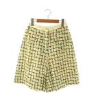 グレースクラス GRACE Class 25SS チュールヤーンツイードパンツ ハーフ ショート ジッパーフライ 36 白 マルチカラー /NR ■OS ■SH