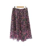 イエナ IENA フラワープリント スカート 膝丈 38 紺 紫 /SY ■OS