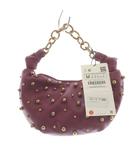 ザラ ZARA スタッズ ハンドバッグ フェイクレザー 紫 パープル /SR
