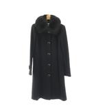 フォックスファー付き カシミヤ ロングコート アウター 38 ブラック /DF ■OS