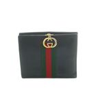 グッチ GUCCI インターロッキングG シェリーライン 財布 二つ折り 小銭入れ レザー 黒 /MI ■OS ■OH