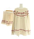 ジェラートピケ gelato pique 24AW HOLIDAY ノルディック セットアップ プルオーバー ショートパンツ ルームウエア ONE アイボリー /MY ■OS
