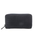 ボッテガヴェネタ BOTTEGA VENETA イントレチャート ラウンドジップ長財布 紺 ネイビー /SR ■OH