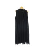 フォクシー FOXEY Leeds Dress ノースリーブワンピース ドレス リボン ロング 38 黒 ブラック /HS ■OS