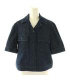 セオリー Theory 24AW DRAPE DENIM SS BOXY PATCH JK デニムジャケット 半袖 S ネイビー /HK ■OS