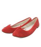 レペット Repetto Cendrillon バレエシューズ フラット リボンモチーフ スエード 38 レッド /YO8