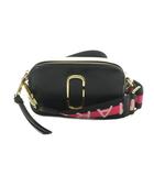 マークジェイコブス MARC JACOBS スナップショット ショルダーバッグ スクエア型 黒 ピンク /MI ■OS
