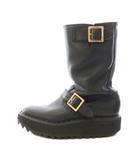 ヴィヴィアンウエストウッド Vivienne Westwood GEORGE COX ジョージコックス 初期タグ エンジニアブーツ ミドル 厚底 シャークソール リップルソール レザー 6 黒 ブラック /BB