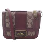 コーチ COACH アリー ショルダー バッグ 18 シグネチャー ジャカード ウィズスネークスキン 紫 パープル C3760 /SR