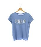 ポロ ラルフローレン POLO RALPH LAUREN ロゴワッペン刺繍Tシャツ カットソー フレンチスリーブ XL 160 ブルー マルチカラー /DO ■OS