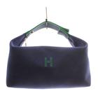 エルメス HERMES BRIDE A BRAC GM ブリッドアブラックグランモデル ハンドバッグ キャンバス ロゴ 刺繍 バイカラー 紺 ネイビー 緑 グリーン H104223M 03 /BB ■OH