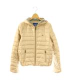 バーバリーブルーレーベル BURBERRY BLUE LABEL ダウンジャケット ジップアップ フード 38 ベージュ マルチカラー /DO ■OS