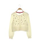 ルルウィルビー Loulou Willoughby 26SS CHERRYビジューカーディガン ニット 長袖 2 ホワイト /HK ■OS ■SH