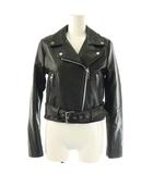 ザラ ZARA エコレザー ライダースジャケット ダブル アウター XS 黒 /NR ■OS