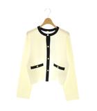 ルーニィ LOUNIE 26SS メタルボタンクルーネックニットカーディガン 長袖 薄手 F アイボリー 黒 /NR ■OS