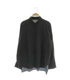 ヒューマンウーマン HUMAN WOMAN 25AW ストライプローンハイネックシャツ 長袖 ストライプ M ネイビー グレー /MY ■OS