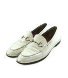 グッチ GUCCI DIY ローファー ホースビット メタリックレザー 37.5 24.5cm シルバーカラー /MI ■OS