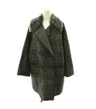 マックスマーラ MAX MARA ウィークエンド Weekend ファーカラーグレンチェックコート 36 黒 ■SH /SY ■OS