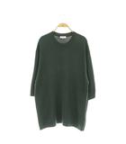 グローバルワーク GLOBAL WORK 洗えるニットTee Tシャツ 五分袖 クルーネック L グリーン /MY ■OS ■SH
