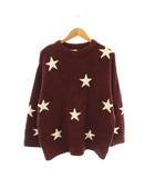 ジェラートピケ gelato pique UNISEXパウダースターJQDプルオーバー ルームウエア 星柄 S-M ボルドー 白 /CX ■OS