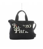 ケンゾー KENZO × Verdy スモールトートバッグ ハンドバッグ ショルダーバッグ 2WAYバッグ 黒 ブラック ロゴプリント /RI ■OS ■AD