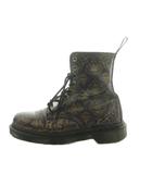 ドクターマーチン DR.MARTENS 1460 クラック加工 8ホールブーツ ショートブーツ レースアップ 総柄 US6 UK4 23.0cm 紫 パープル ベージュ /MI ■OS