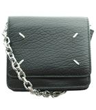 メゾンマルジェラ 11 Maison Margiela 11 レザーチェーンウォレット 小銭入れ コインケース 財布 黒 ブラック /SS ■OS