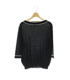 プラダ PRADA ウール シルク ボートネックニット セーター 七分袖 42 ブラック /HK ■OS