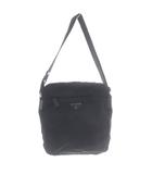 プラダ PRADA プレート ナイロン ショルダーバッグ 黒 ブラック BT0168 /SR6 ■OH