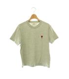 アミ アレクサンドル マテュッシ ami alexandre mattiussi ハートロゴTシャツ カットソー 刺繍 XS グレー 赤 レッド BFUTS035.724 /CX ■OS